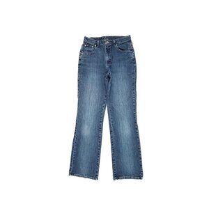 Blue Jeans Straight Leg Women's size 4‎ Dark Wash Blue Denim jeans